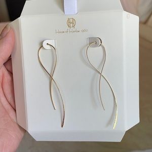 House of Harlow gold tone earrings